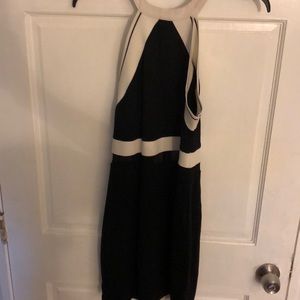 Express black and white mini dress